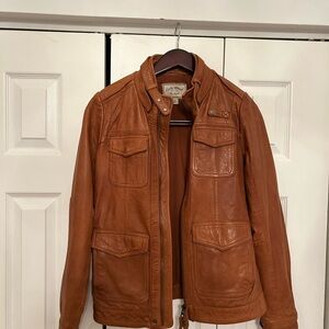 Lucky Brand Tan Leather Utility Jacket